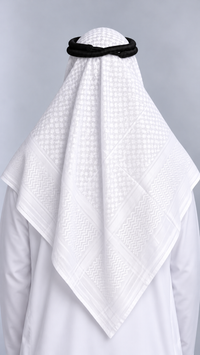 Shemagh Émirati (blanc à motif)