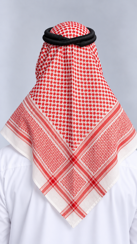 Shemagh Saoudien (rouge et blanc)