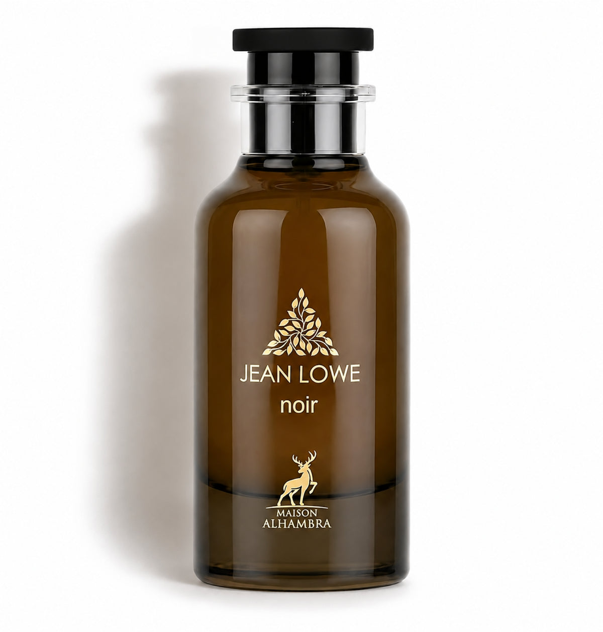 Jean Lowe Noir – Maison Alhambra – flacon sur fond blanc avec ombre douce