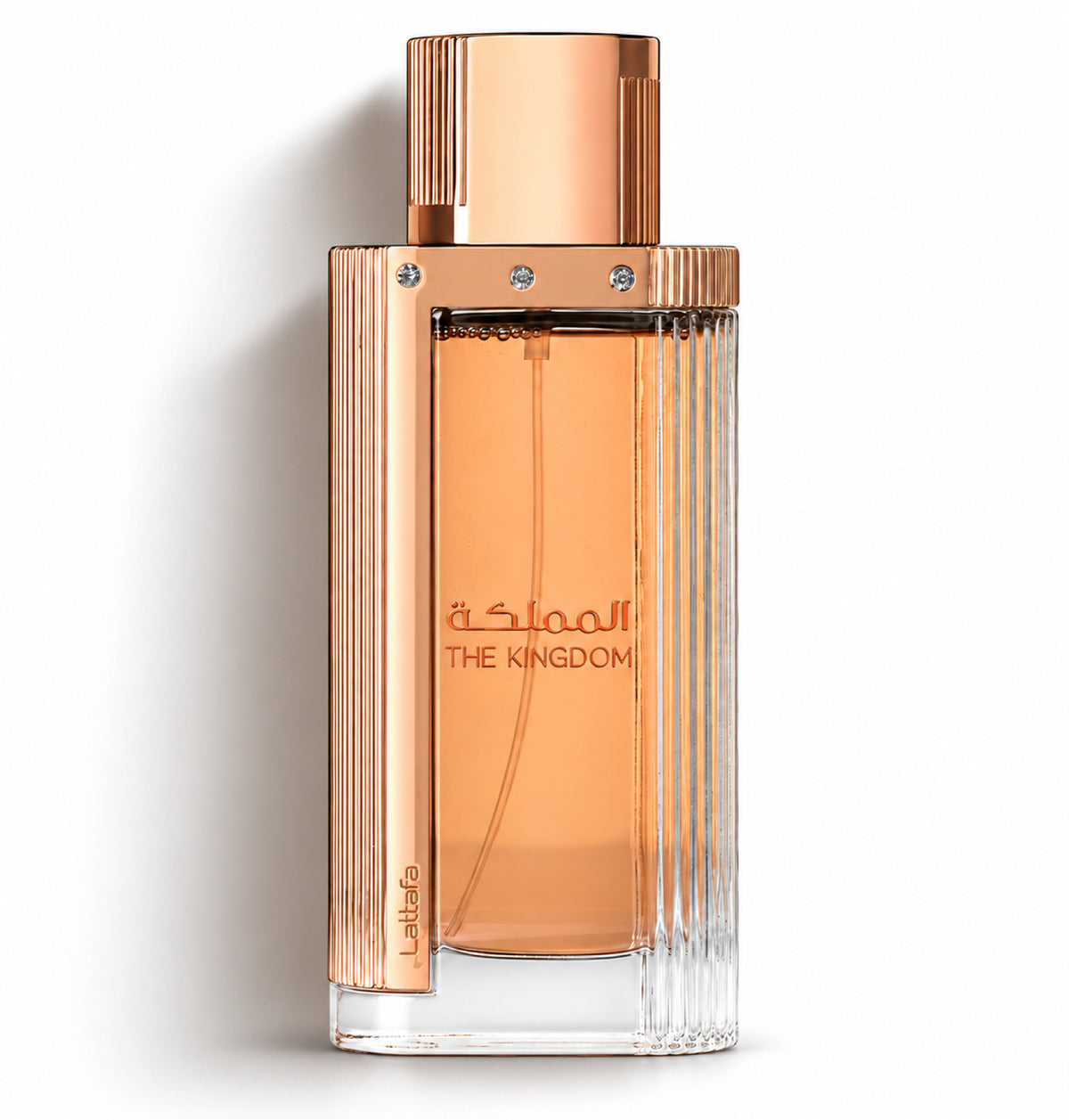 Kingdom Women – Lattafa – flacon sur fond blanc avec ombre douce