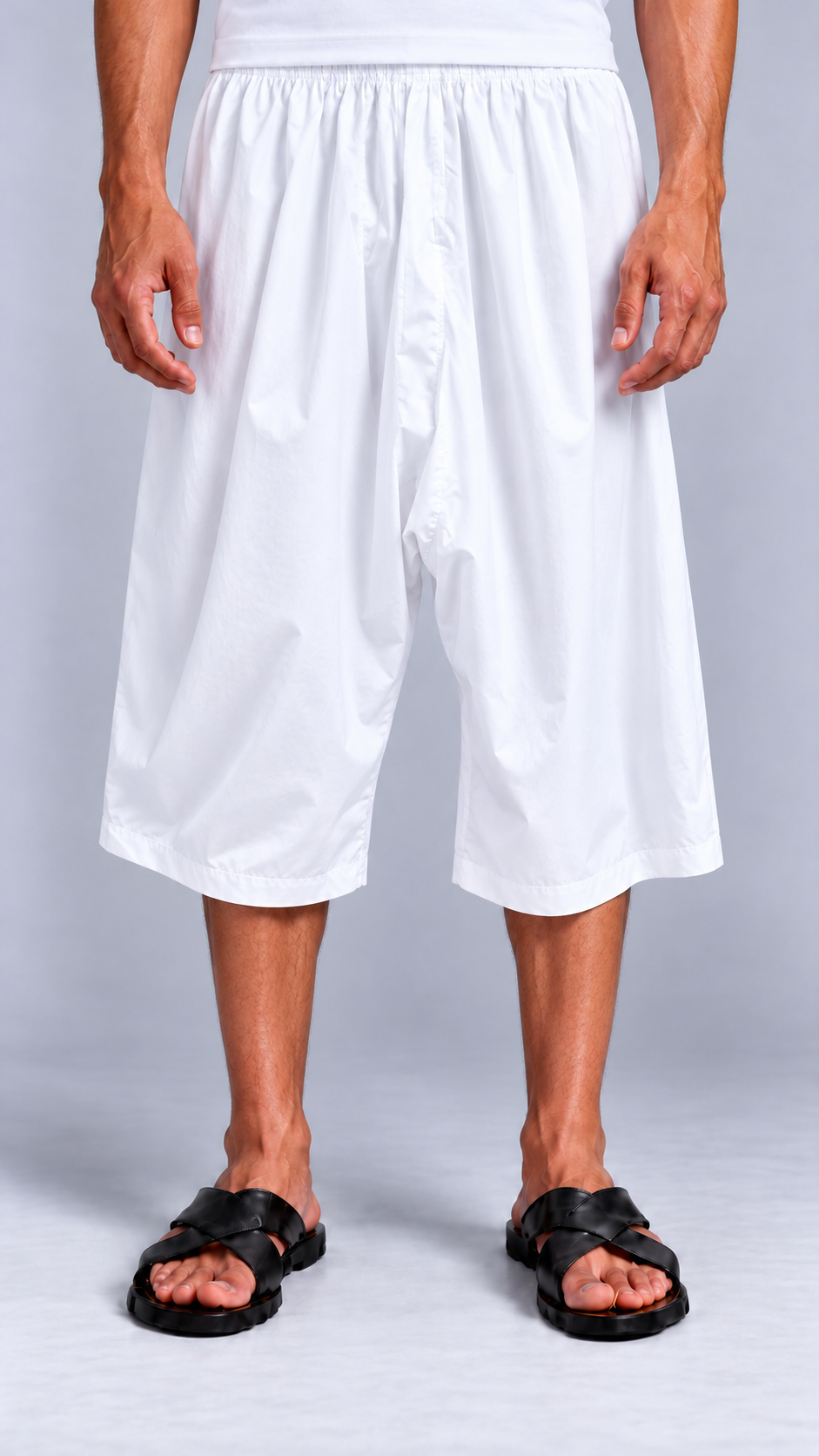 sarouel standard blanc short — Short porté