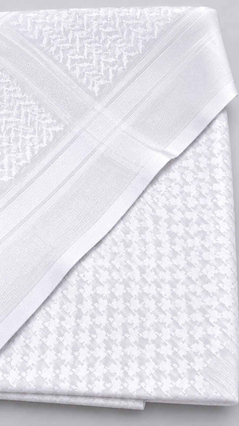 shemagh emirati blanc — Jacquard et bordure