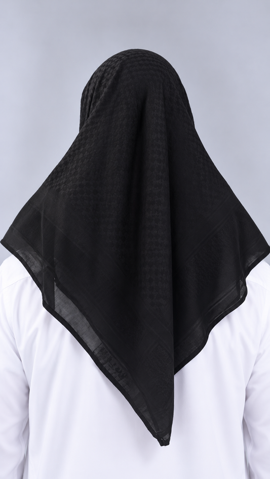 shemagh full black — Porté de dos