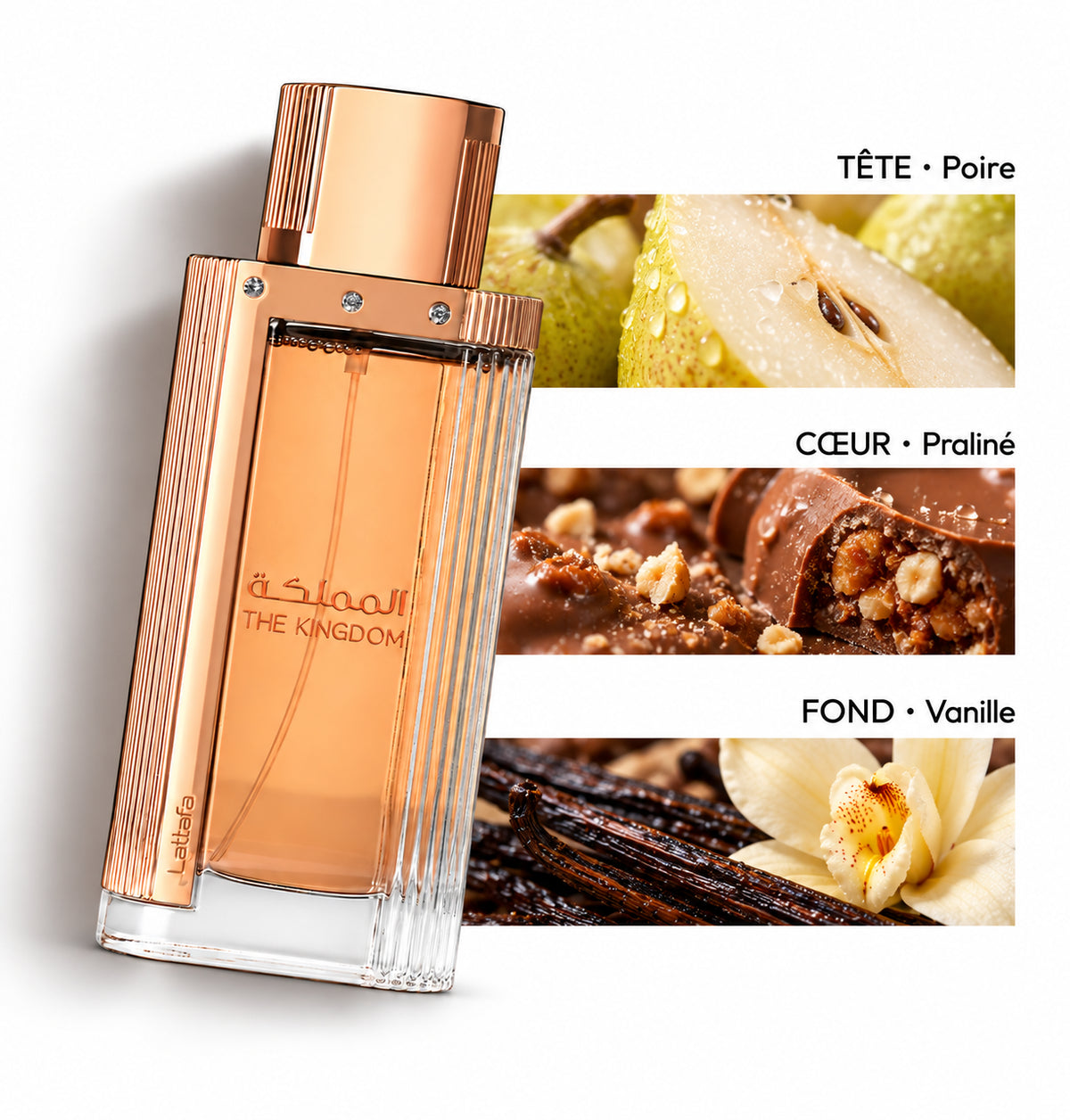 Kingdom Women – Lattafa — Flacon entier et bandes de notes