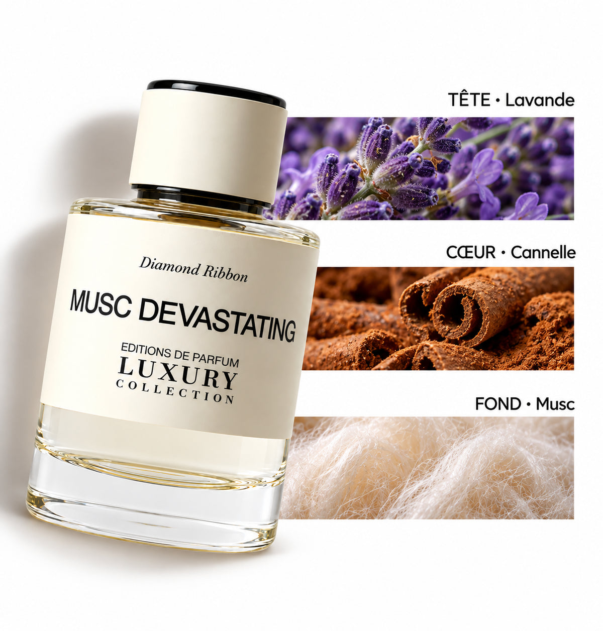Musc Devastating – Khalis — Flacon entier et bandes de notes