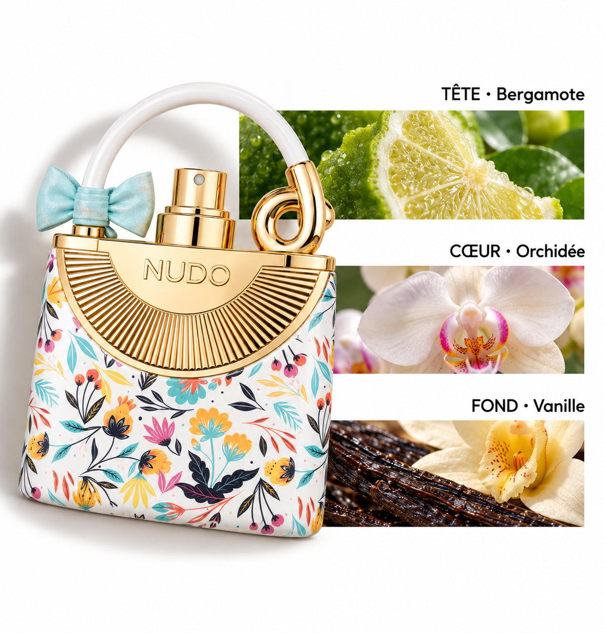 Nudo Exotic Flowers – Fragrance World — Flacon entier et bandes de notes