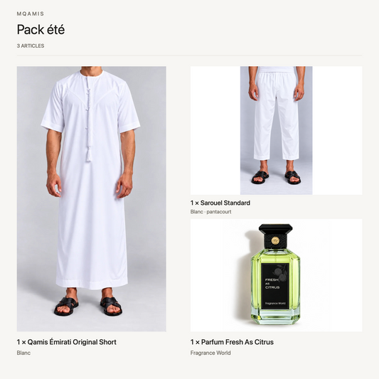 Pack été — composition complète du pack, articles et quantités