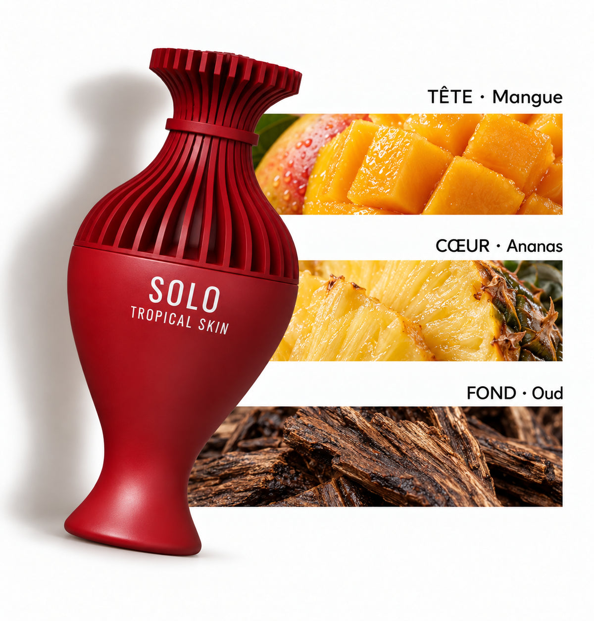 Tropical Skin – Amaran — Flacon entier et bandes de notes
