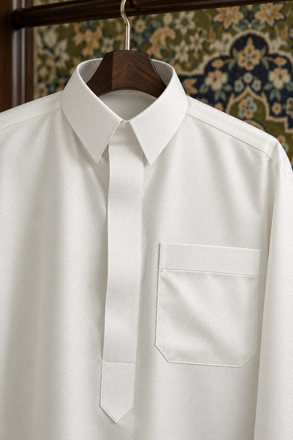 prestige damier blanc nacre cintre tapisserie