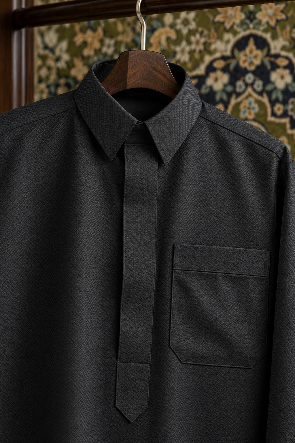 prestige damier noir absolu cintre tapisserie