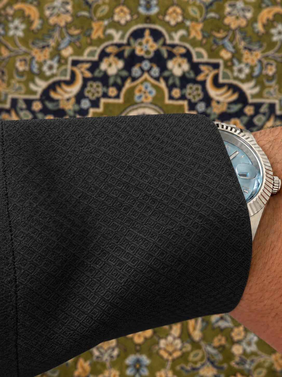 prestige damier noir absolu poignet tapisserie