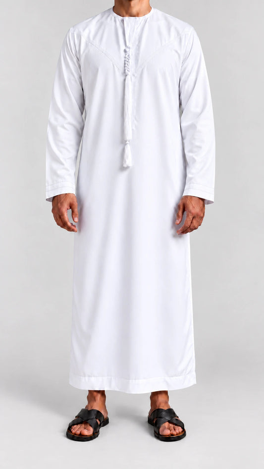 Qamis Émirati Iconic blanc — vue de face