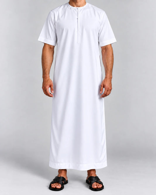 qamis emirati iconic court blanc face