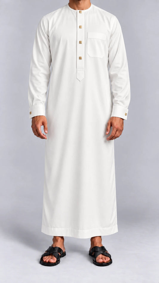 Qamis Saoudien Médine (boutons carrés)