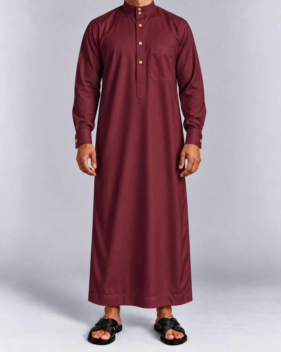 qamis saoudien royal bordeaux face