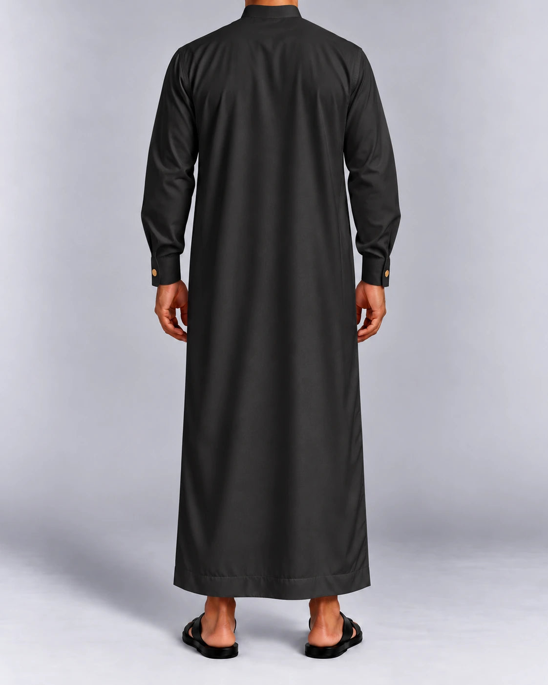 qamis saoudien royal noir intense dos