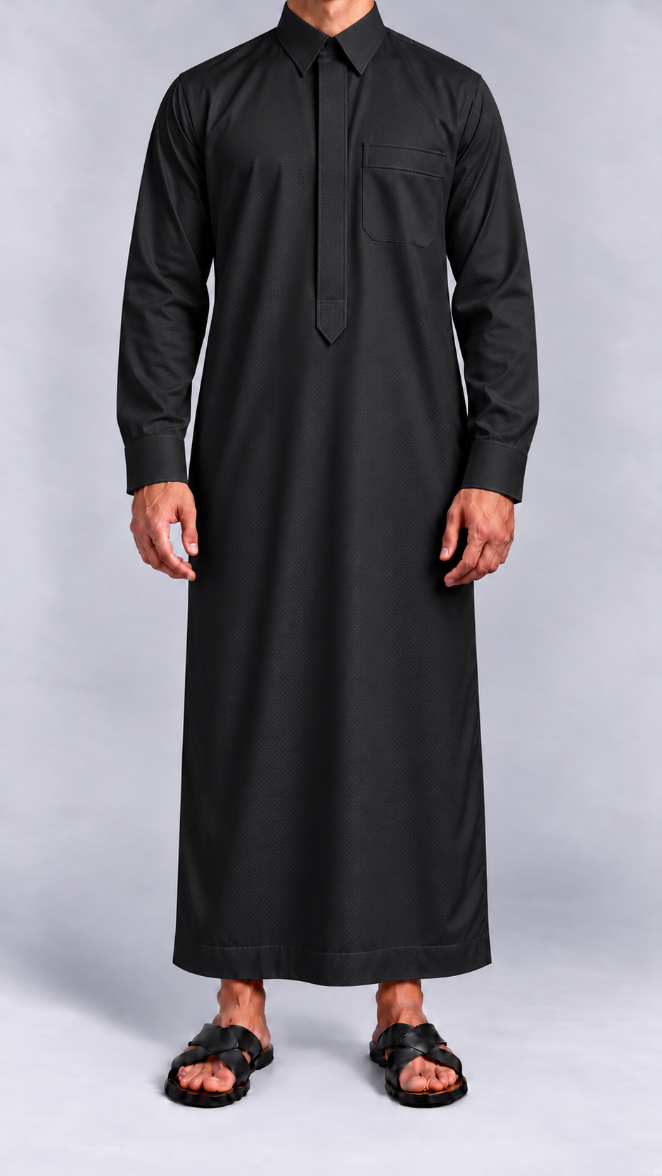 Qamis Prestige Damier noir absolu, vue de face