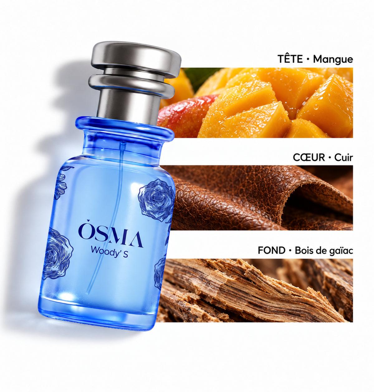 Woody S – Osma — Flacon entier et bandes de notes