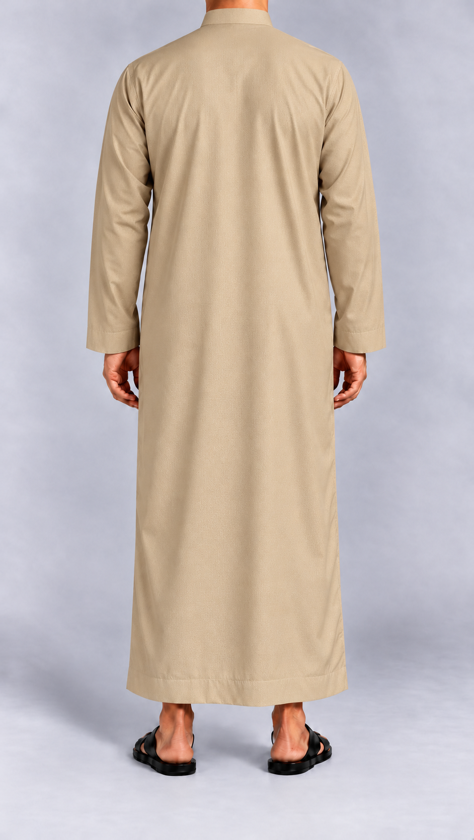 Qamis Koweiti Prestige à damier doré — Vue de dos complète