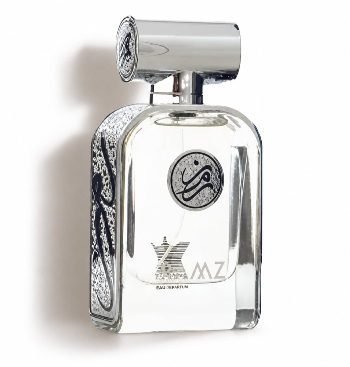 Ramz – Arabian Oud (100 ml) – flacon sur fond blanc avec ombre douce