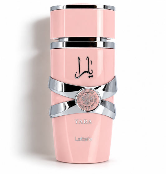 Yara – Lattafa – flacon sur fond blanc avec ombre douce